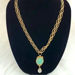 Vintage Asian-Inspired GT Faux Jade Necklace